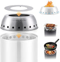 CHANGE MOORE 7'' Second Burning Smokeless Tabletop Fire Pit Cap Kit, Fire Start for Big Fire Pit or Outdooor Use, Compatible with Solo Stove Mesa XL, 201 Stainless Cap + Rack + Grill for 7'' Stove