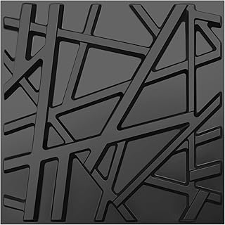 LEVOWAY 33 Pack 3D Wall Panels for Interior Wall Decor, 12''x12'' Black Accent Textured Wall Panels, Wall Covering Panles for Living Room, Gaming Room, TV Background, Cover 32 Sq.Ft