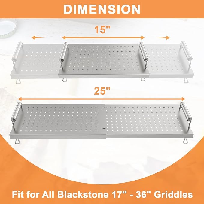 Adjustable Griddle Warming/Cooling Rack for Blackstone Griddle Accessories 17 22 28 36", Universal Stainless Steel Warming Tray/Grill Shelf/Warmer for Weber Charbroil Nexgrill & Most Tabletop Griddle