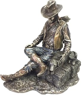 WU Cowboy and Dog Napping Statue Sculpture