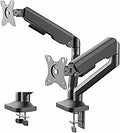 VIVO Dual Pneumatic Arm Ultra-Wide Monitor Mount for up to 35 inch Screens, Holds 26.4 lbs per Arm, Desk Mount Monitor Stand for 2 Ultrawides, Black, STAND-V200O