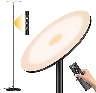 LED Floor Lamp, Bright 36W 3600LM Standing Lamp 350W Equivalent with Remote & Touch Control, Modern Torchiere Floor Lamp with 2700K-6500K Stepless Dimming, 69" Tall Lamp for Living Room Bedroom Office