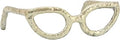 Cateye Glasses Decorative Object – Aluminum Sculpture Modern Home Decor Ornament – Shelf Styling & Coffee Table Decor for Bathroom, Office & Living Room – 7"x3", Gold