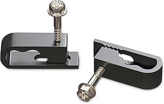 THE CIMPLE CO Dual Cable Clips with Screws - 1/2 Inch Coaxial Cable Clamps Outdoor - Exterior Cord Management for Coax, CAT Ethernet, Electrical Wire - Screw Clamps for Wires on Wall - 50 PCS, Black