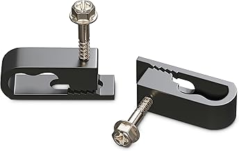 THE CIMPLE CO Dual Cable Clips with Screws - 1/2 Inch Coaxial Cable Clamps Outdoor - Exterior Cord Management for Coax, CAT Ethernet, Electrical Wire - Screw Clamps for Wires on Wall - 10 PCS, Black