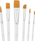 6PCS Cake Painting Brushes Set Food Paint Brushes Food Safe Cake Decorating Brushes for Dusting Edible Glitter Edible Color for Cake Cookie Decoration (White)