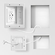 in-Wall TV Cable Management Kit with Power, Dual Outlets, USB-A & USB-C Ports, 9ft/109in Cord, Includes Wall Cutting Tools, Hide TV Wires for Clean Home Theater Setup