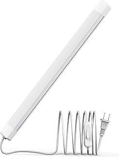 ASOKO 16 Inch Under Cabinet Lights,Plug and Play Under Counter Lighting,6000K Cool White with 700LM Bright,ETL Light Bar with ON/Off Switch for Kitchen,Under Desk,Workbench