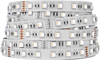 BTF-LIGHTING RGBW LED Strip Lights,UL Listed,5050 4 Colors in 1 RGB + 2700K-3000K Warm White,24V DC,16.4ft/5m 60LEDs/m 12mm White PCB, IP30 for Home Decoration(No Adapter or Controller)