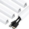 Corner Cable Concealer, 85-inch Cord Cover, Large Capacity Corner Duct, Paintable Cable Management Channel for Floor Baseboard, Ceiling, Wall - 5 X L 17in