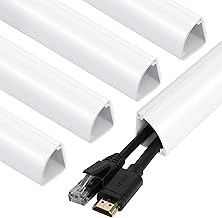 Corner Cable Concealer, 85-inch Cord Cover, Large Capacity Corner Duct, Paintable Cable Management Channel for Floor Baseboard, Ceiling, Wall - 5 X L 17in
