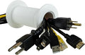 Cable Pass Through Wall Port | Fits Cable Sizes up to 3-Prong Plug | Compatible with 3 5/8” - 5 1/4” Wall Thickness | Provides Solid Channel Through Wall (White)