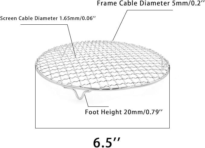 Barbecue Grill Net,BBQ Net for Grilling,Multi-Purpose SUS304 BBQ Grill Mesh, Round Barbecue Wire Rack,BBQ Grate/Steam Mesh for Outdoor Barbeque Camping Charbroil Backyards