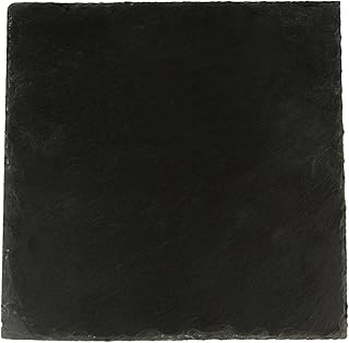 Restaurantware Square Slate Platter 1 Count 10 x 10 Inch Scratch-Resistant Slate Cheese Board Modern Serving Tray Black Rustic Design for Charcuterie and Appetizers