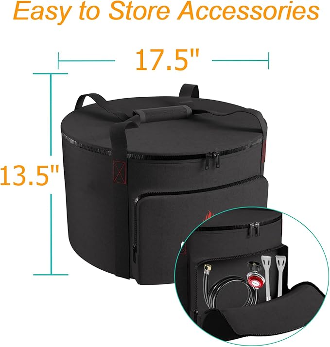 Carry Bag Fits for EAST OAK Fire Pit Smokeless 17'' Firepits, Carrying Bag for Portable Outdoor Bonfire Fire Pit Water-Resistant 17 Inch, Fit for 17'' Fireplaces for Outside