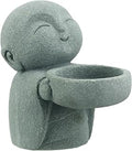 Landical Buddha Sandstone Statues, Zen Monk Praying Statue Sculptures Ornament for Wealth Good Luck Feng Shui Decor Home Office Car Decoration(Jizo Monk)