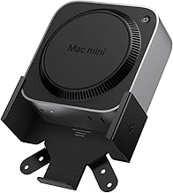 Spigen Mount Designed for Mac mini M4/M4 Pro (2024) VESA Anti-Scratch Behind Monitor, Under the Desk, Wall Stand VESA Hole Strong Secure Hold LD205 - Black
