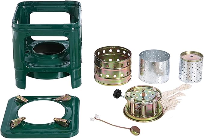 Portable Kerosene Stove 8-Wicks, Camping Stove & Fogon de Petróleo para Cuba, Multi-Fuel Kerosene Heater for Outdoor Cooking, Hiking, Backpacking, Emergency Stove Use (Square)