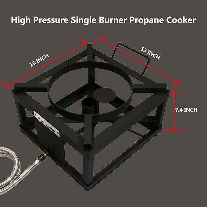 COOKAMP Propane Burner for Outdoor Cooking (Single Burner-Jet Burner)