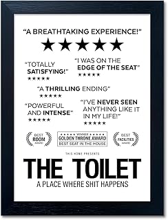 Black and White Bathroom Wall Art, Bathub Rules Sign, Framed Toilet Art Decor, Bathroom Quotes Wall Art, Funny Loo Poop Humor Decorations