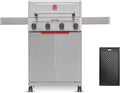 Monument Grills 4 Burner Stainless Steel Propane Gas Grill M2, 500°F in 5 Mins, 525 sq.in, 37,000 BTU, with Broil Zone, Foldable Side Shelves, Knob Controls, Built in Thermometer, with Cooking Plate