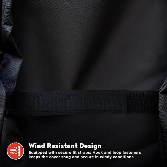 Megamaster 65" Gas Grill Cover, Water-Resistant Heavy Duty Cloth, Adjustable Straps, Vented Panels, Designed for 720-0982, 720-0983, and Standard 5 & 6-Burner Grill, 65" W x 23" D x 44" H - 700-0011P