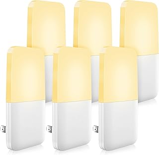 MAZ-TEK Plug in Night Light, Warm White LED Nightlights with Smart Dusk to Dawn Sensor for Kids, Nursery, Ideal for Bedroom, Bathroom,Hallway, Stairs, Kitchen, 6 Pack