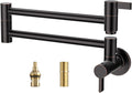 Pot Filler Faucet Oil Rubbed Bronze, ARCORA Traditional Pot Filler Wall Mount 2 Handle with Double Joint Swing Arms Brass Stove Faucet