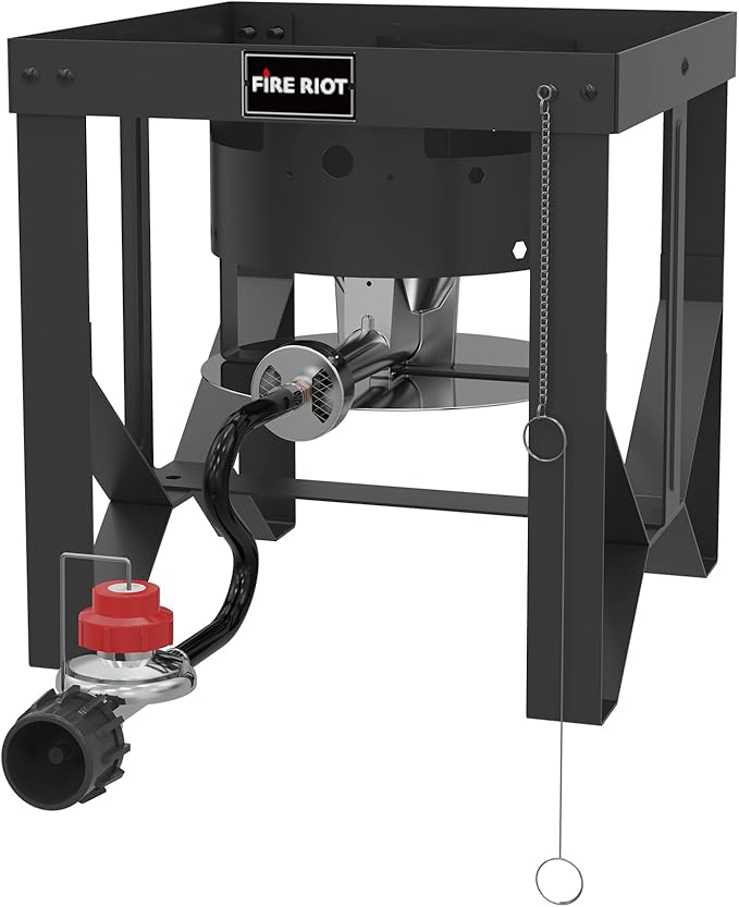 Fire Riot 50,000 BTU High-Pressure Propane Burner - Adjustable Single Burner Propane Stove with CSA Certified 10PSI Regulator for Outdoor Camping, Backyard Cookouts, Tailgating, Fishing, and Hunting