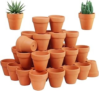 Winlyn 72 Pcs Small Mini Clay Pots - 2'' Terracotta Pot Ceramic Pottery Planter Terra Cotta Flower Pot Succulent Nursery Pots Great for Windowsill, Cactus Plant, Crafts, Wedding Favors Baby Shower