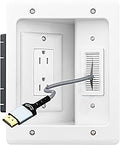 TV Cord Hider & in-Wall Cable Management Kit, Dual Outlet Connection Box (Unwired) with Cutting Template, Perfect for Wall Mounted TVs