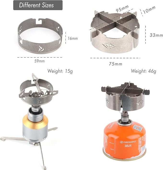 BRS Stove BRS 3000T Stove and Windscreen Combo Set Titanium Windshield Camp Wind Screen with Storage Box for Outdoor Camping Backpacking