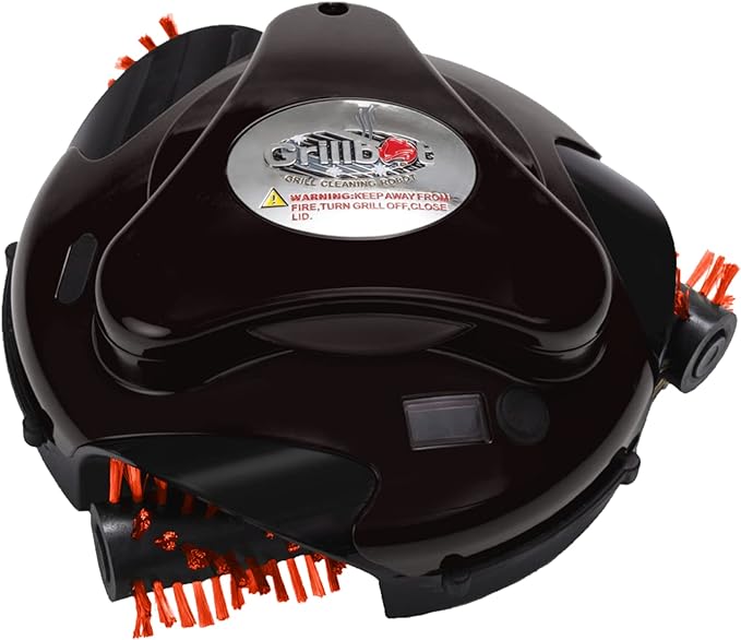 Grillbot Automatic Grill Cleaning Robot with Nylon Brushes, BBQ Grill Cleaner, Grill Brush, Grill Scraper, BBQ Accessories (Black, Grillbot Only)
