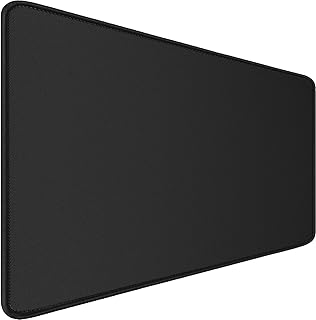 Mouse Pad Gaming, Extra Large Mousepad with Stitched Edges, Premium Microfiber Cloth Surface, Waterproof Non-Slip Base Keyboard Big Desk Mat for Home Office Gaming, 31.5 x 11.8 in, Black