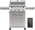 Monument Grills 4 Burner Propane Gas Grill, Stainless Steel Outdoor Patio Barbecue Grill with Cooking Plate, with Broil Zone Fast Heating, Knob Control, and Easy Cleanup, M410MBZ