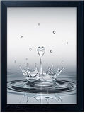 Bathroom Decor Wall Art Heart Water Drop Splash Modern Canvas Pictures Print Black Framed Bathroom Painting for Wall