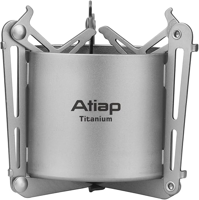 Titanium alcohol stove with foldable stand and fire cover Portable camping backpack Hiking stove