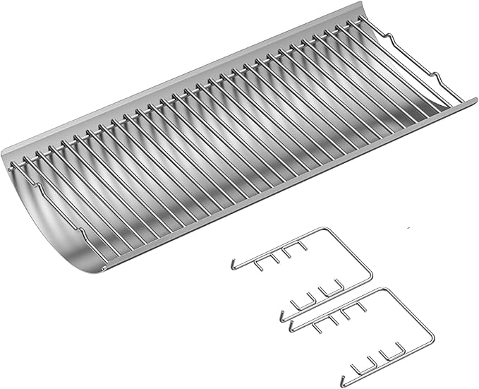 Stainless Steel 27 Inch Charcoal Ash Pan Replacement Parts Chargriller 1224 1324 2121 2222 2727 2828,Charbroil 17302056 Charcoal Grill, BBQ Accessories Ash Tray with 2PCS Fire Grate Hanger