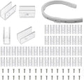 Neon Rope Light Mounting Brackets, 50PCS Neon Lights Install Fixing Clips Accessories for 6x12mm Silicone LED Neon Flex Strip Lighting, Neon Signs DIY(50 Screws, 50 Clips)