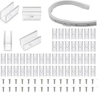 Neon Rope Light Mounting Brackets, 50PCS Neon Lights Install Fixing Clips Accessories for 6x12mm Silicone LED Neon Flex Strip Lighting, Neon Signs DIY(50 Screws, 50 Clips)
