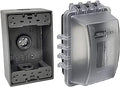 Sealproof 1-Gang Weatherproof Exterior in Use Outlet Cover and Box Kit - Metallic Electrical Outlet Box and UL Extra Duty, Lockable, in Use Outdoor Outlet Cover - Horizontal/Vertical Use