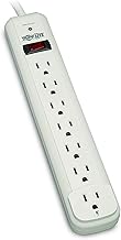 Tripp Lite 7 Outlet Surge Protector Power Strip, Extra Long 12ft Cord, Lifelong Warranty & $25,000 Insurance (TLP712),White