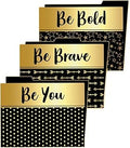 Carson Dellosa 6-Pack Positive Affirmation File Folders, Black and Gold Paper Organizers With Pockets for Filing Cabinet, Classroom Organization, Desk Accessories, Teacher Must Haves, Office Supplies