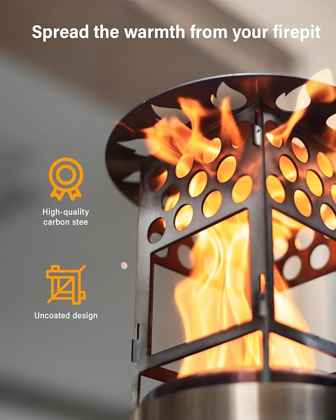 YEFU Fire Pit Heat Deflector for Solo Stove Mesa XL/YEFU 7.1" Stove, Portable Heat Diffuser for Tabletop Fire Pit Redirects Warmth, Detachable Mesa XL Heat Deflector for Solo Stove Accessories