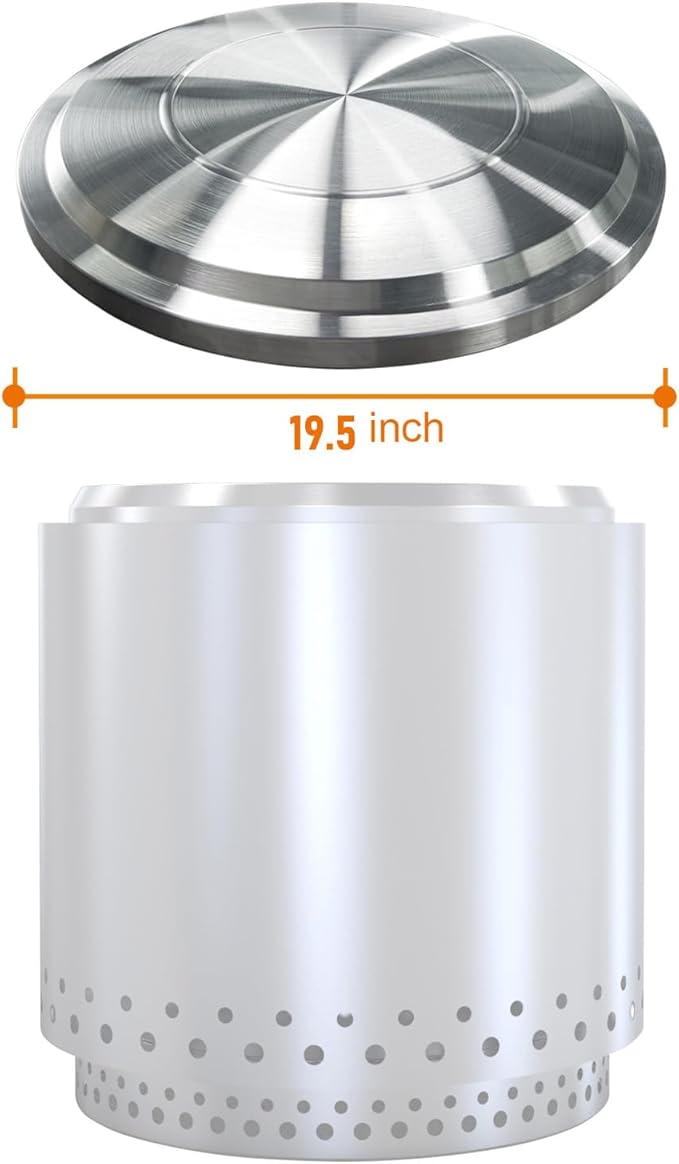 Fire Pit Lid for Solo Stove Bonfire,19.5 Inch Stainless Steel Fire Pits Cover,Anti-Rust and Waterproof Fire Pit Accessories for Outdoor Fire Pits and Camping Accessories