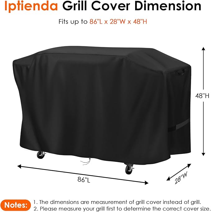 Grill Cover for Gas Griddle, 86inch Outdoor Grill Cover Waterproof for Flat Top BBQ Grills and Smoker Grills-86 L x 28" W x 48" H