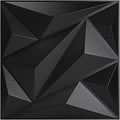 Art3dwallpanels PVC 3D Wall Panel Diamond for Interior Wall Décor in Black, 19.7" x 19.7" Wall Decor PVC Panel, 3D Textured Wall Panels, Pack of 12 Tiles
