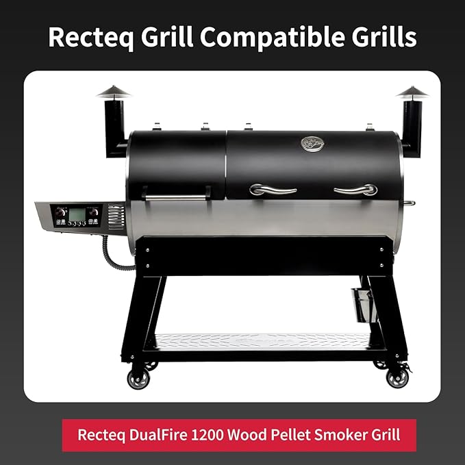 Utheer Folding Front Shelf for recteq DualFire 1200 Pellet Grill, Heavy-Duty Steel BBQ Prep Table, 40.7" x 10.2", 60 LB Load, Space-Saving Foldable Grill Shelf