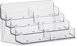 SOURCE ONE 8 Pocket Desktop Clear Acrylic Business Card Holder