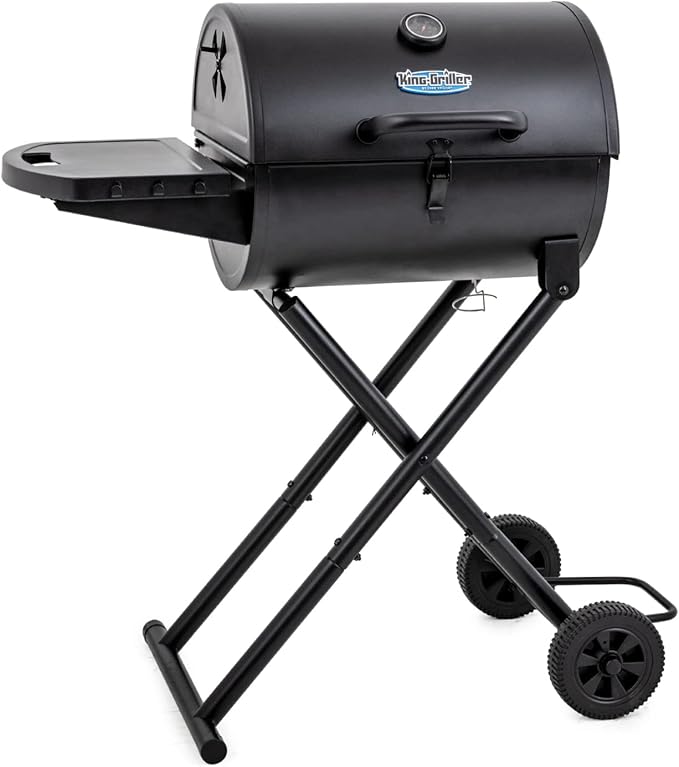 Char-Griller E1816 King-Griller Gambler Portable 320 sq. in. Charcoal Grill Bundle with 16 lb Masterbuilt Premium Hardwood Lump Charcoal